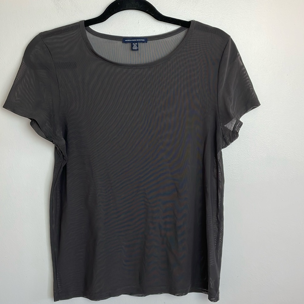 Men’s American Eagle Outfitters Sheer Shirt Slim Fit Size XL Color Dark Grey